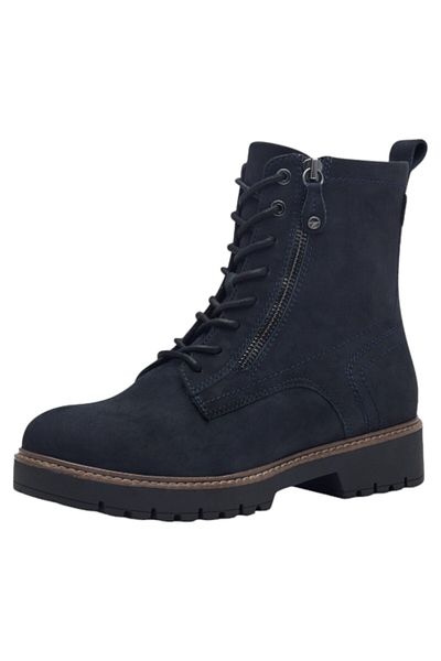 Tamaris Damen Sportliche Stiefelette 1-25207-43 Blau 805 Navy Leder mit TOUCH-IT