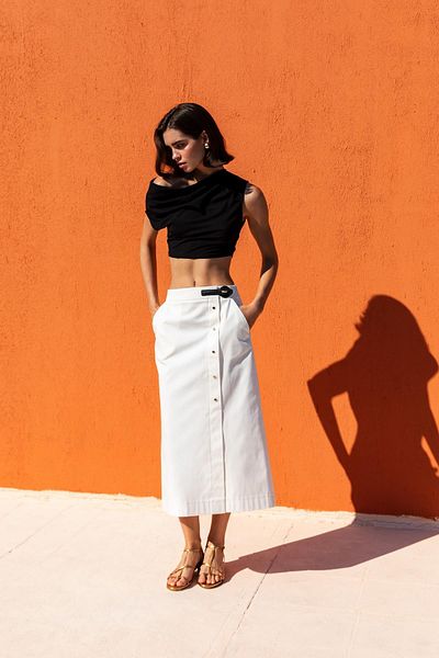 KAMEYA Button Closure Midi Skirt 25S30716