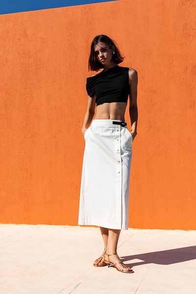 KAMEYA Button Closure Midi Skirt 25S30716