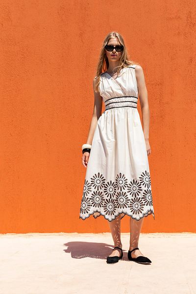 KAMEYA Flower Embroidered Midi Dress 25S40769