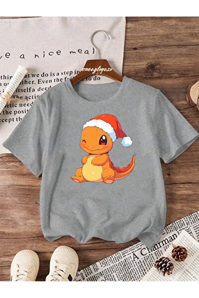 H&GHAMLEGİYİM تي شيرت Charmander مطبوع للأطفال مقاس كبير