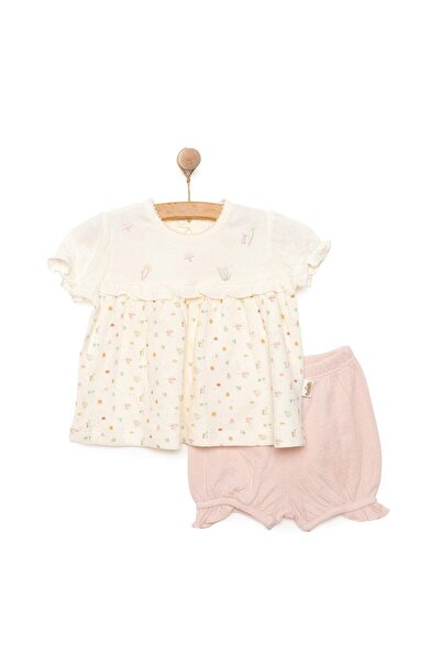 Bebetto Yenidoğan Organic My Mushroom Tshirt-Şort Kız Bebek