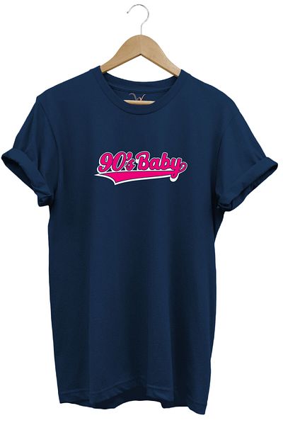WİDİ Μπλουζάκι 90's Baby 90's Kid με στάμπα, κομψό 100% βαμβακερό μπλουζάκι με κανονική εφαρμογή