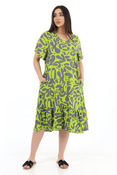SCHIK Rochie de damă verde covor cu mâneci V-Adult Opportunity