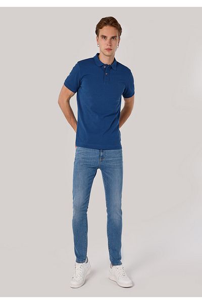 Colin's Slim Fit Polo Collar Men's Indigo Polo Short Sleeve