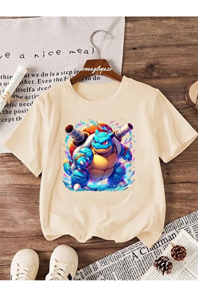 oneagılyazı Blastoise Pokemon Štampano Dete Oversize kroj T-shirt