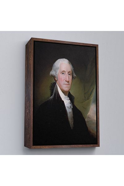 Harita Sepeti United States Founder George Washington Wall Painting with White Frame