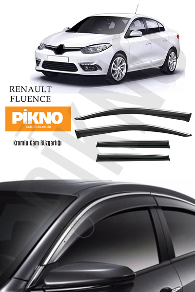 pikno Renault Fluence  Kromlu Cam Rüzgarlığı 4'lü Set A+ Plus