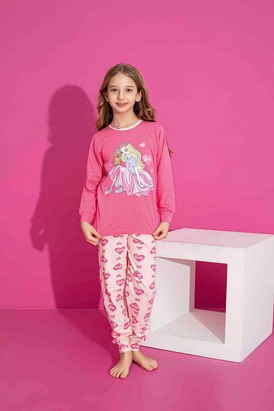 Tarık Girl's Patterned Long Sleeve Pijama Suit