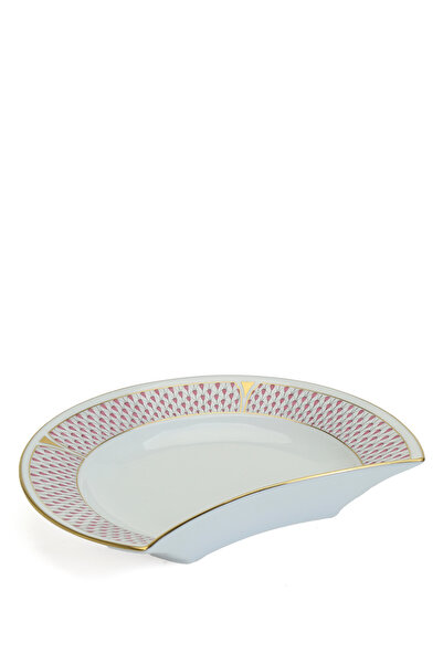 HEREND Desenli Geometrik Formlu Porselen Tabak