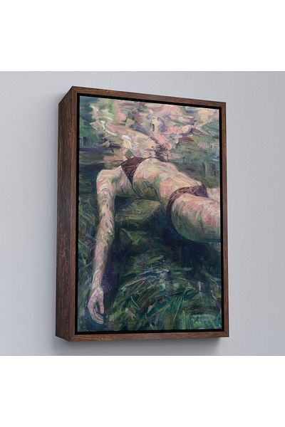 Harita Sepeti Pictură decorativă de perete pentru femei sub mare cu cadru alb