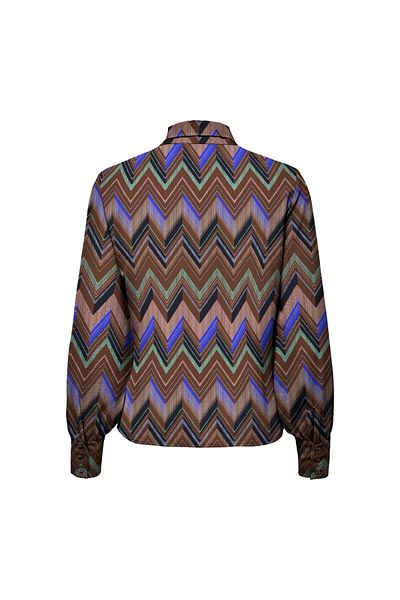 ONLY Shirt Collar Long Sleeve Brown Women's Blouse15284261