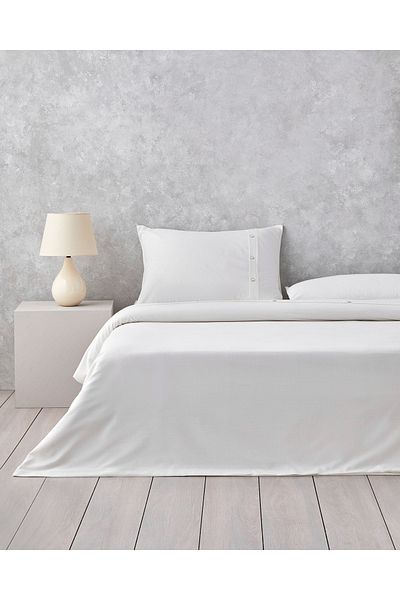 English Home Modern Harmony Dobby King Size Duvet Cover Set 240X220 cm White