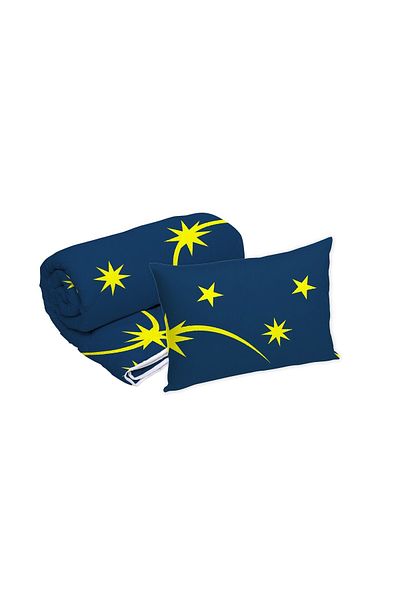 ALCAM Microfiber Pillow Set 50x70 Cm And Quilted Duvet 140x200 Cm, Moon Night