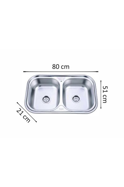 Freddo Chiuveta Bucatarie Sn9031, 80x40x51cm, Adancime 21cm, Pentru Blat, Finisaj Anticalcar, Inox