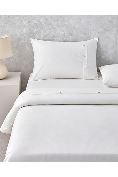 English Home Modern Harmony Dobby King Size Duvet Cover Set 240X220 cm White