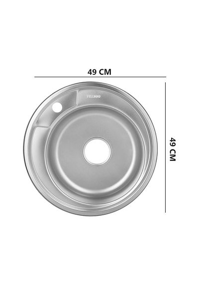 Freddo Chiuveta rotunda bucatarie Freddo SN8000, 49x49, anticalcar, cu preaplin, Inox