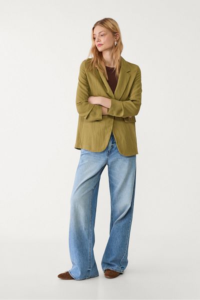 Stradivarius Creased flowing regular fit blazer