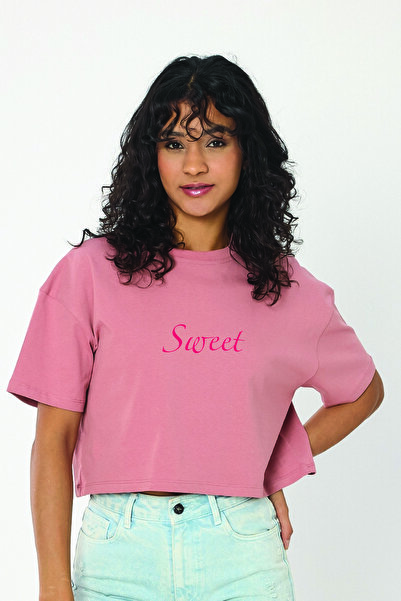 By Caspita Fashion Lenithra Ženska Oversize kroj Sweet Štampano Prašnjava Ruž...