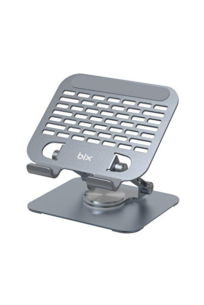 Bix PS01 360° Dönebilen ve Isı Dağılımı Özellikli Katlanabilir Ergonomik Metal Tablet Standı iPad Tutucu