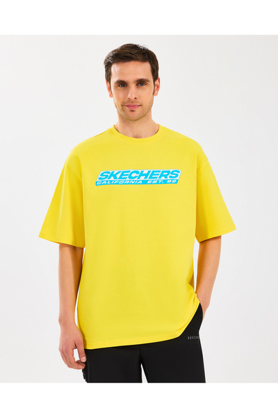 SKECHERS M Heavyweight Graphic Tee T-Shirt Erkek Sarı Tshirt S2510156-200