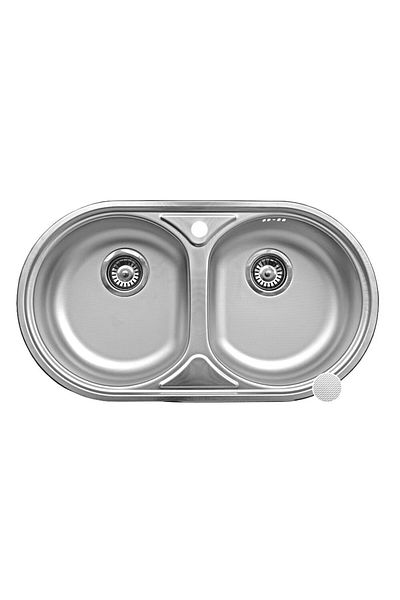 Freddo Chiuveta Bucatarie Sn9024, Pentru Blat, Cuva Stanga Si Dreapta, Anticalcar, Dimensiune 83x43.5 Cm