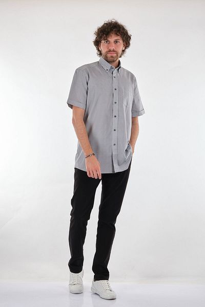 GALLİNİ WORLLD Ανδρικό πουκάμισο Gallini World Oversize Minimalist με κοντό μανίκι - Casual Style
