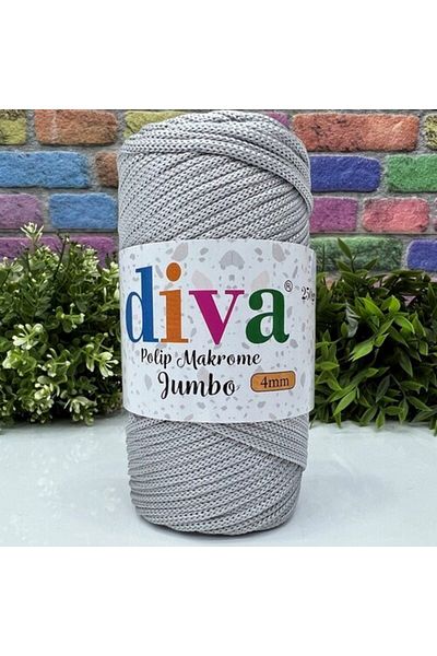 Diva İplik Μεσαίο Γκρι 250 gr (4 mm) PP Macrame Jumbo 62U430