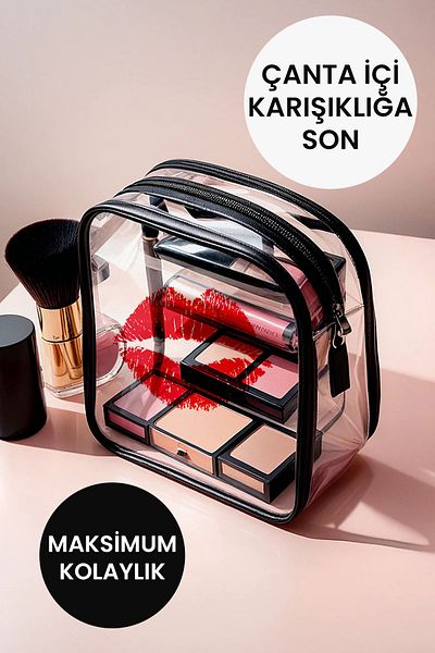 KAYOUBI Organizator de valiză pentru bagaje, profesionale, transparente, pentru îngrijire de călătorie, cosmetice pentru plajă