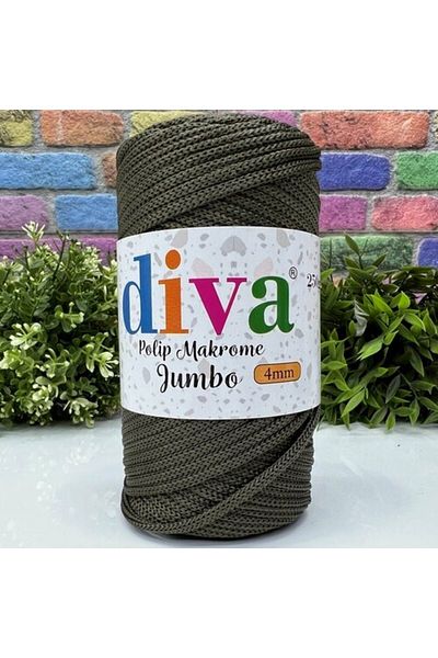 Diva İplik Πράσινο PP Macrame Jumbo 250 gr (4 mm) 193U2860