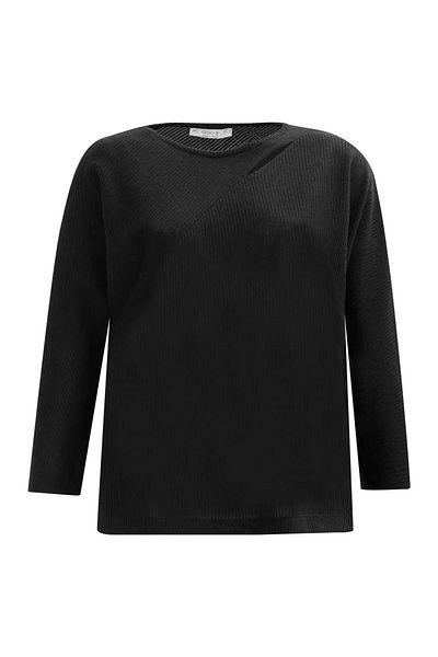 Gala-Xi Plus Size Shoulder Detailed Bat Sleeve Black Women's Blouse2321001010