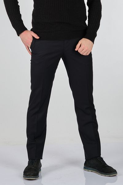 Ecer Ανδρικό παντελόνι Pipe Leg Normal Waist Navy Blue 08131120