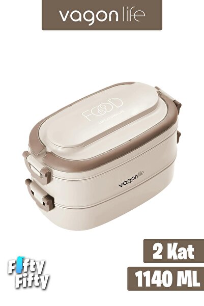 Vagonlife 1140 ML 2 Kat Paslanmaz Çelik Çorba Kaseli Bento Lunch Box Yeni Nes...