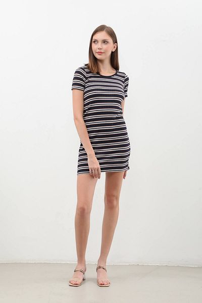 MARKAPIA WOMAN Striped Women's T-shirt Dress - Crew Neck
