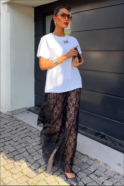 scyllastore Fusta Maxi Dantela