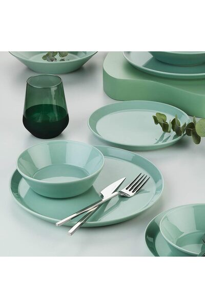 Kütahya Porselen Stolní servis FORZA, 24 kusů, 6 osob, porcelán, zelený, porc...
