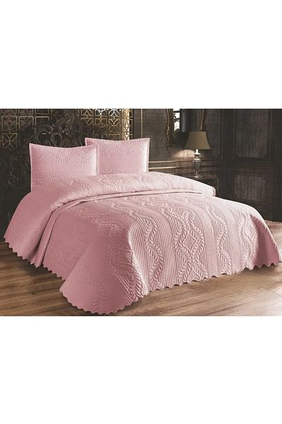 aktarteks Bed Cover Double Sided Padded Micro Fabric Quilted Fiber Filling 240X260 cm