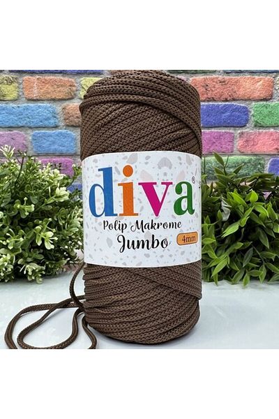 Diva İplik PP Macrame Jumbo 250 gr (4 mm) 208U2080 Καφέ