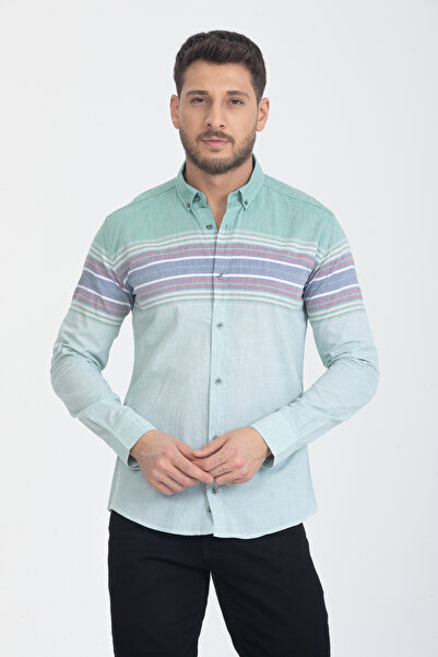 Klothy Чоловіча бавовняна сорочка Slim Fit Pano з можливістю прання