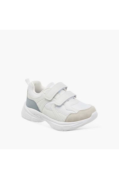 Juniors Panelled Sneakers with Hook and Loop Closure