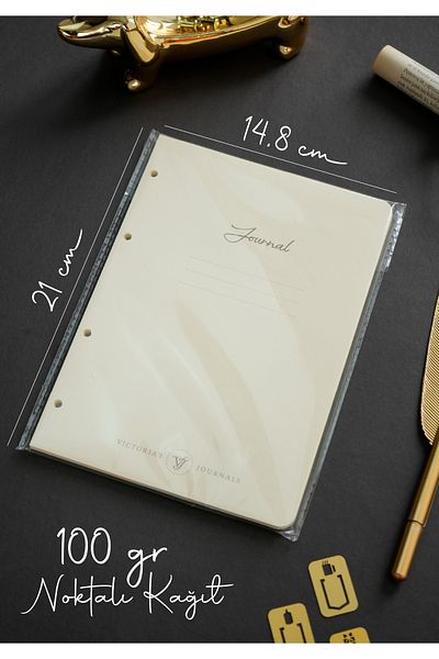 Victoria's Journals Reîncărcare caiet cu mecanism A5 - 96 coli 100 grame Ivory