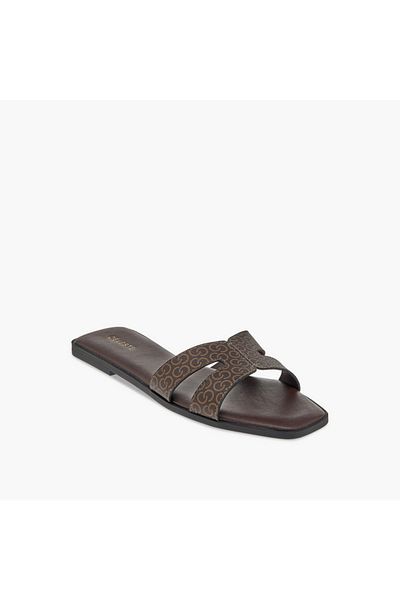 Celeste Women's Monogram Print Slip-On Sandals