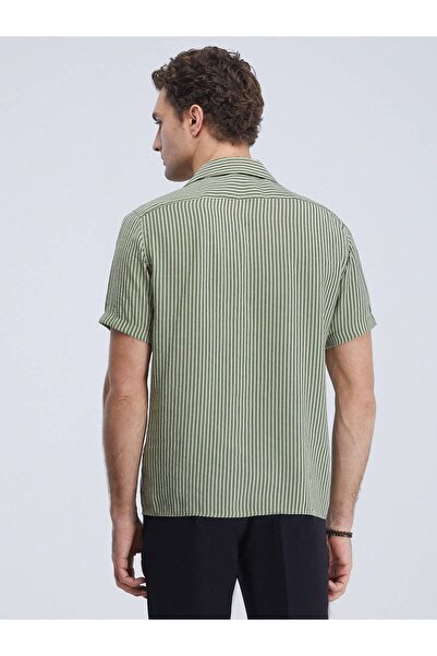Kip Ανδρικό πουκάμισο με κοντό μανίκι με ρίγες κανονικής εφαρμογής Gm-4682
