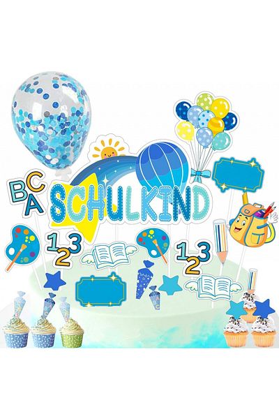 Binxirui Set of 24 Binxirui cake decorations, paper, multicolor