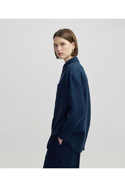 İpekyol Linen Shirt with Hidden Placket