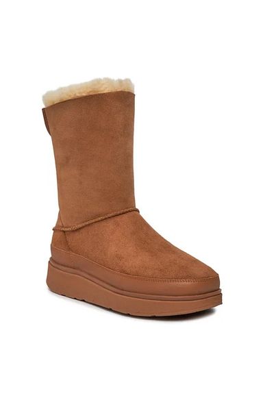 Fitflop Γυναικεία Καφέ Δερμάτινα Genff Κοντά Αθλητικά Fitflop Διπρόσωπα