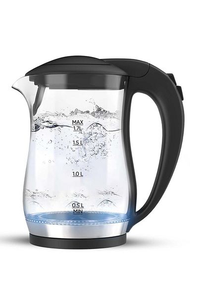 COOYA Electric Glass Kettle with Led Indicator and Detachable Filter, 1.7L 2200 W For Home Office Use