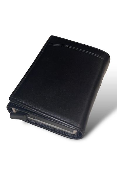 Ledarmy Wallet Quality Real Leather Black Credit Card Compartment Card Holder Banknote Compartment Classic Elegant Sturdy Pr