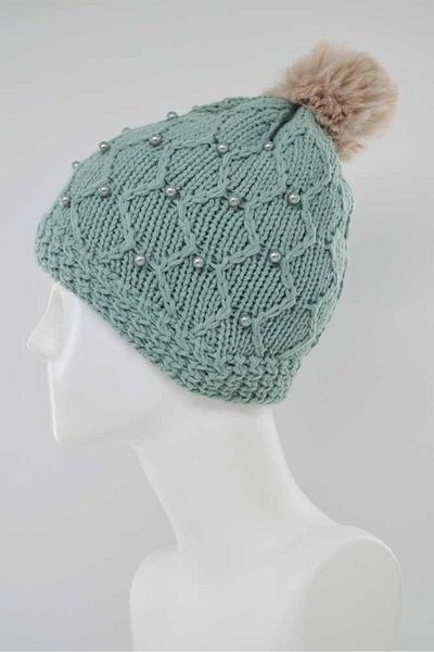 Kitti Girl's Pilling Resistant Inner Fleece Pearl Pompom Beret (K22140-02)