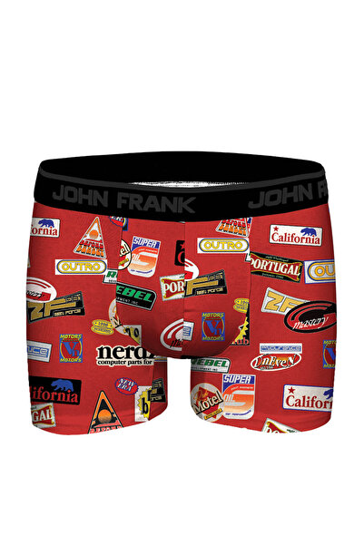 John Frank DİJİTAL BASKILI MODAL BOXER KIRMIZI